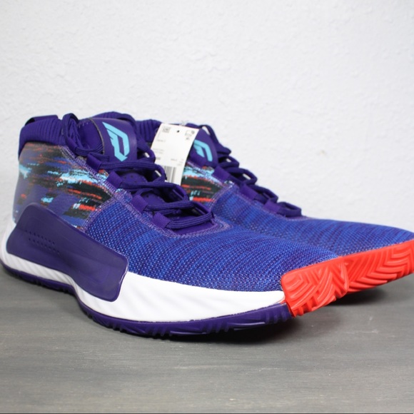 Sold Adidas Dame 5 Shoes Purple Blue Size 16 - Picture 3 of 10